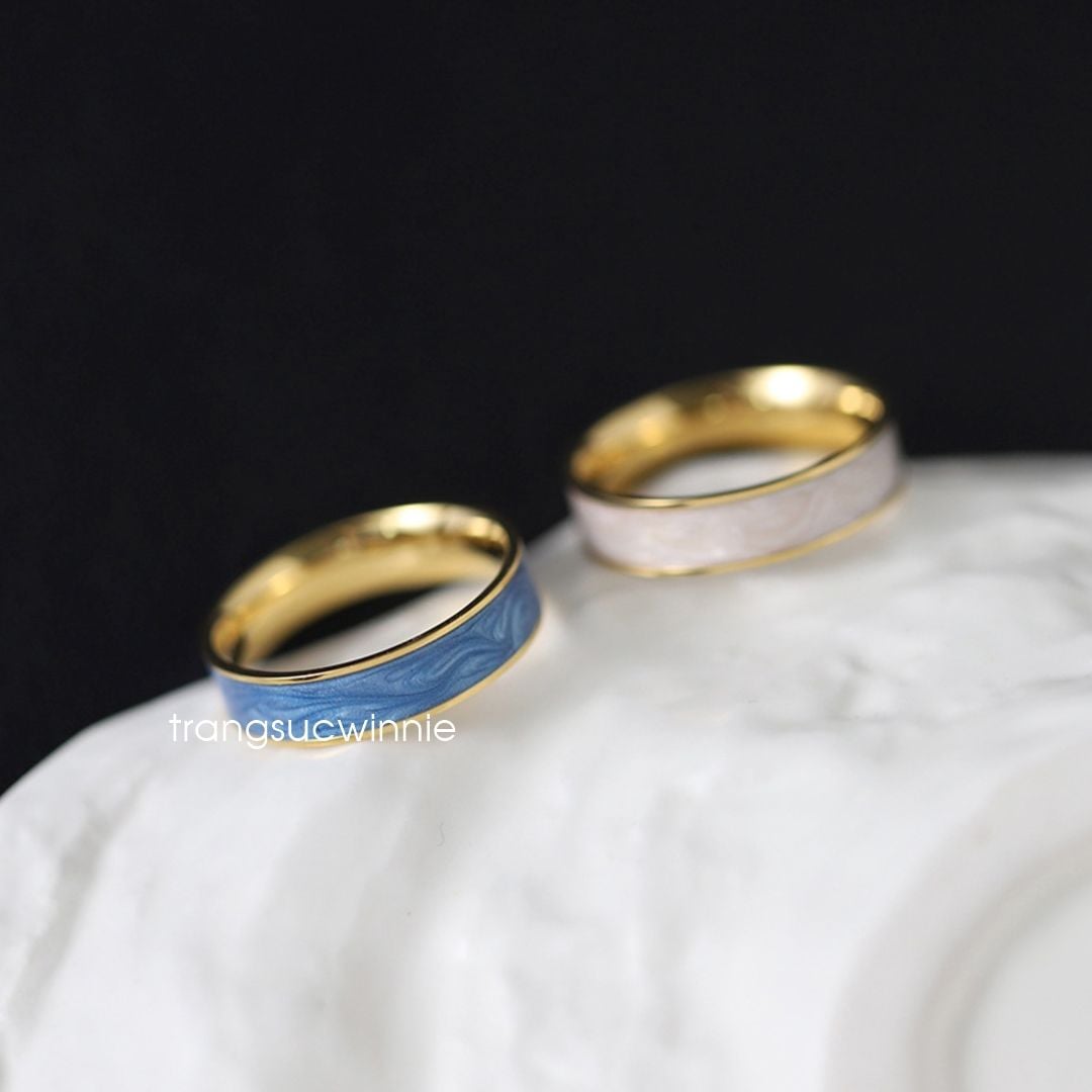  Nhẫn titan Cream Ceramic 