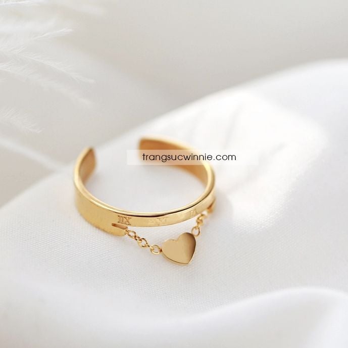  Nhẫn titan tim min VG 