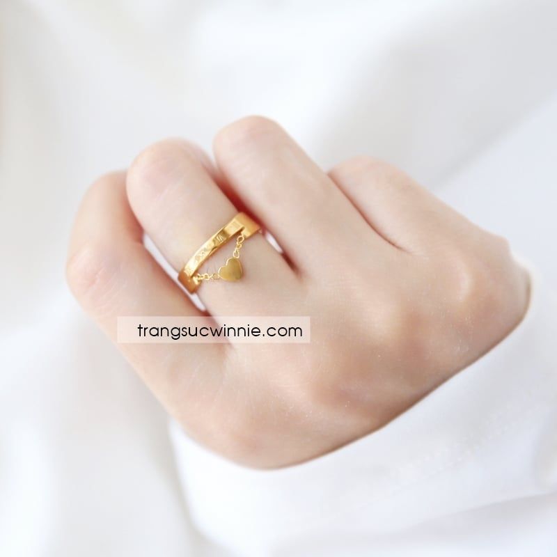  Nhẫn titan tim min VG 