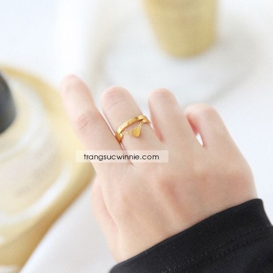  Nhẫn titan tim min VG 