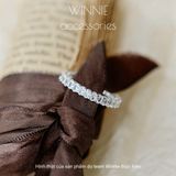  Nhẫn bạc S925 Viền đá Oval 