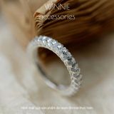  Nhẫn bạc S925 Viền đá Oval 