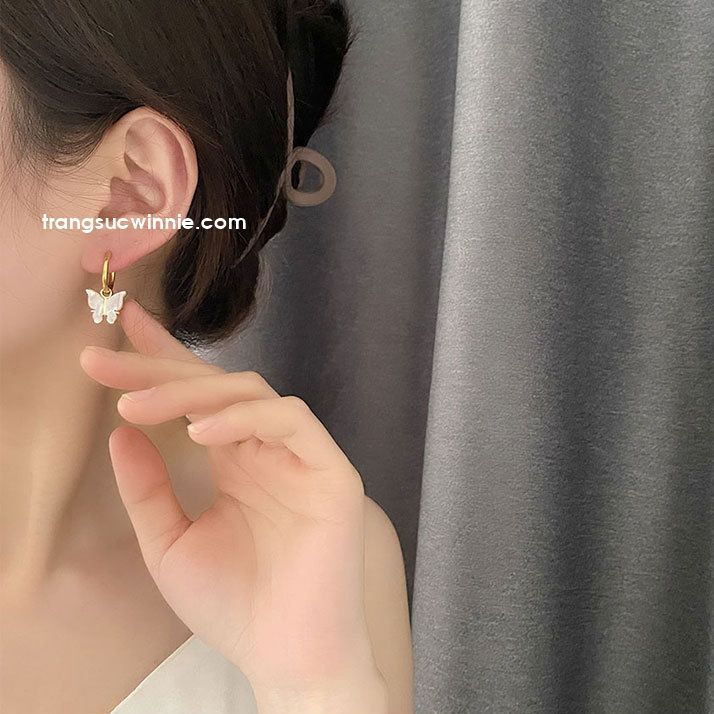  Hoa tai titan Bướm xà cừ khoen VG 