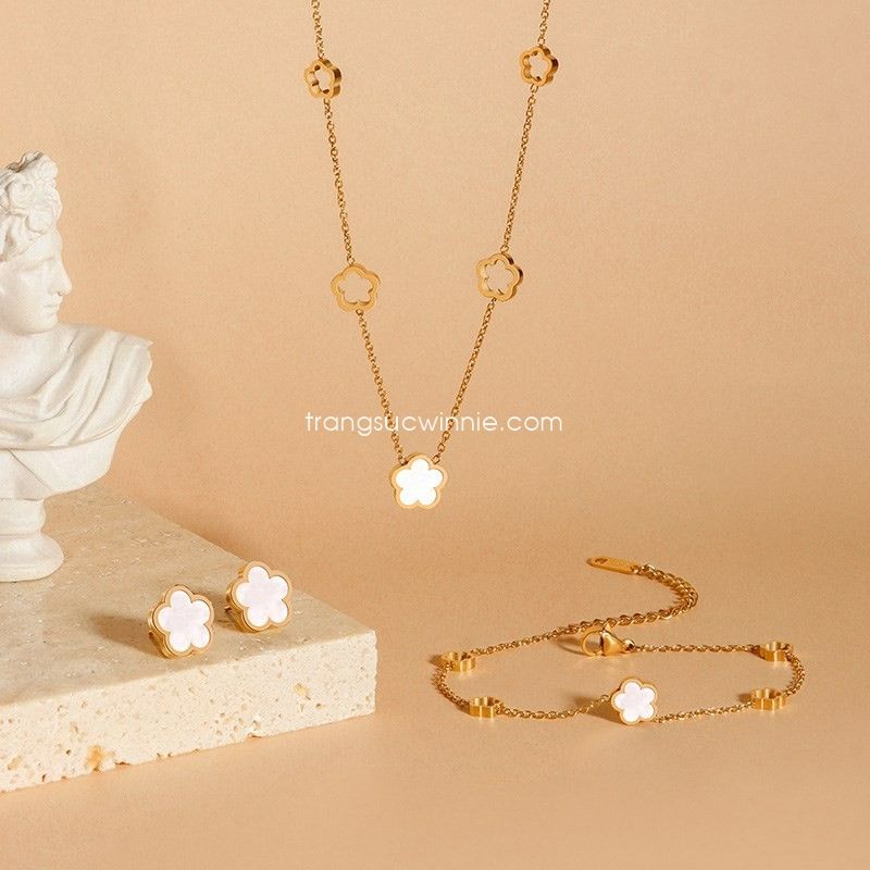  Dây chuyền titan Ngũ hoa xà cừ 