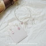  Lắc tay Bạc S925 Aura Nơ tim hồng 