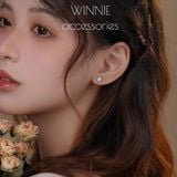  Hoa tai Bạc S925 Opal trắng 