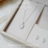  Dây chuyền Bạc S925 Opal trắng 