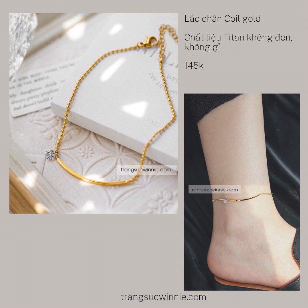  Lắc chân titan Coil gold 