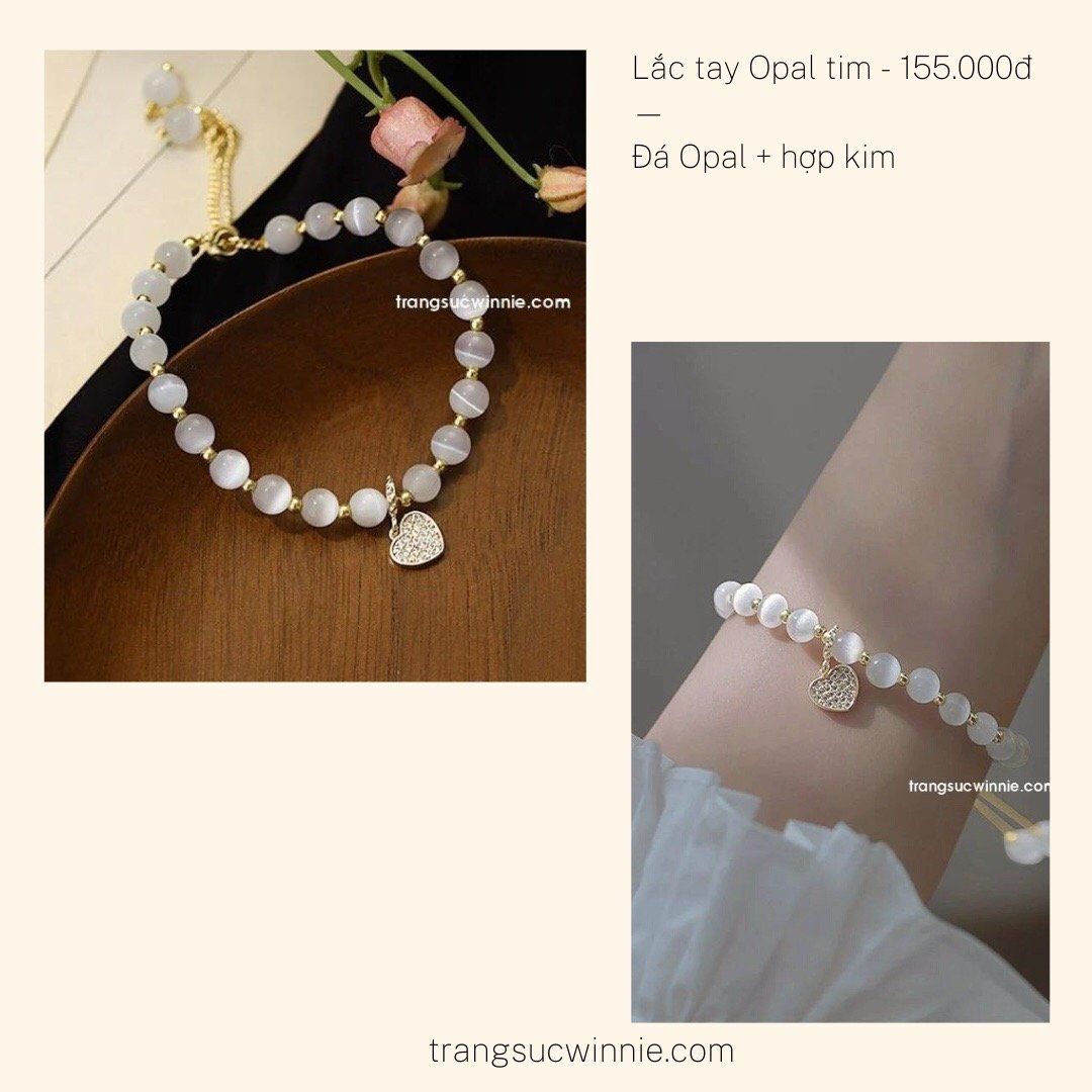  Lắc tay Opal tim 