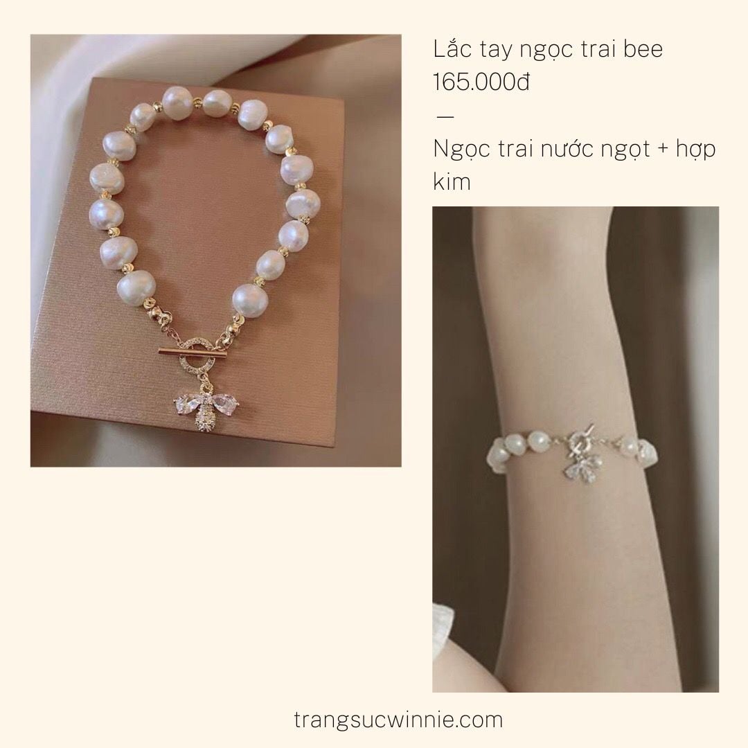  Lắc tay ngọc trai bee 