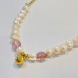  Lắc tay titan Ngọc trai bi đá dâu 