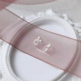  Hoa tai Bạc S925 Thỏ carrot 