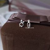  Hoa tai Bạc S925 Thỏ carrot 