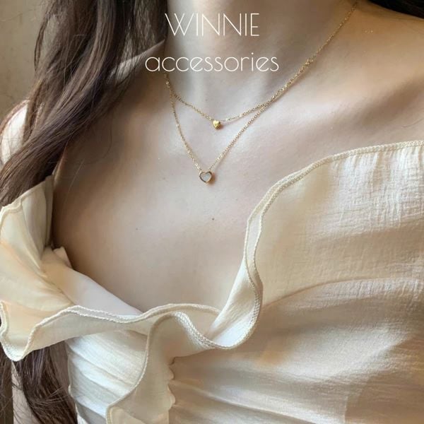  Dây chuyền titan Layer Nacre heart 