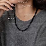  Dây chuyền Titan Mã não đen 