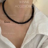  Dây chuyền Titan Mã não đen 