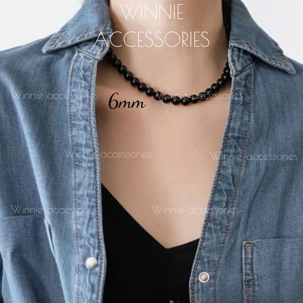  Dây chuyền Titan Mã não đen 