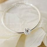  Charm Bạc Donut trắng 