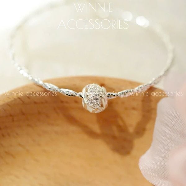  Charm Bạc S925 Xỏ Tròn Tim 