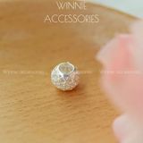  Charm Bạc S925 Xỏ Tròn Hoa Văn 