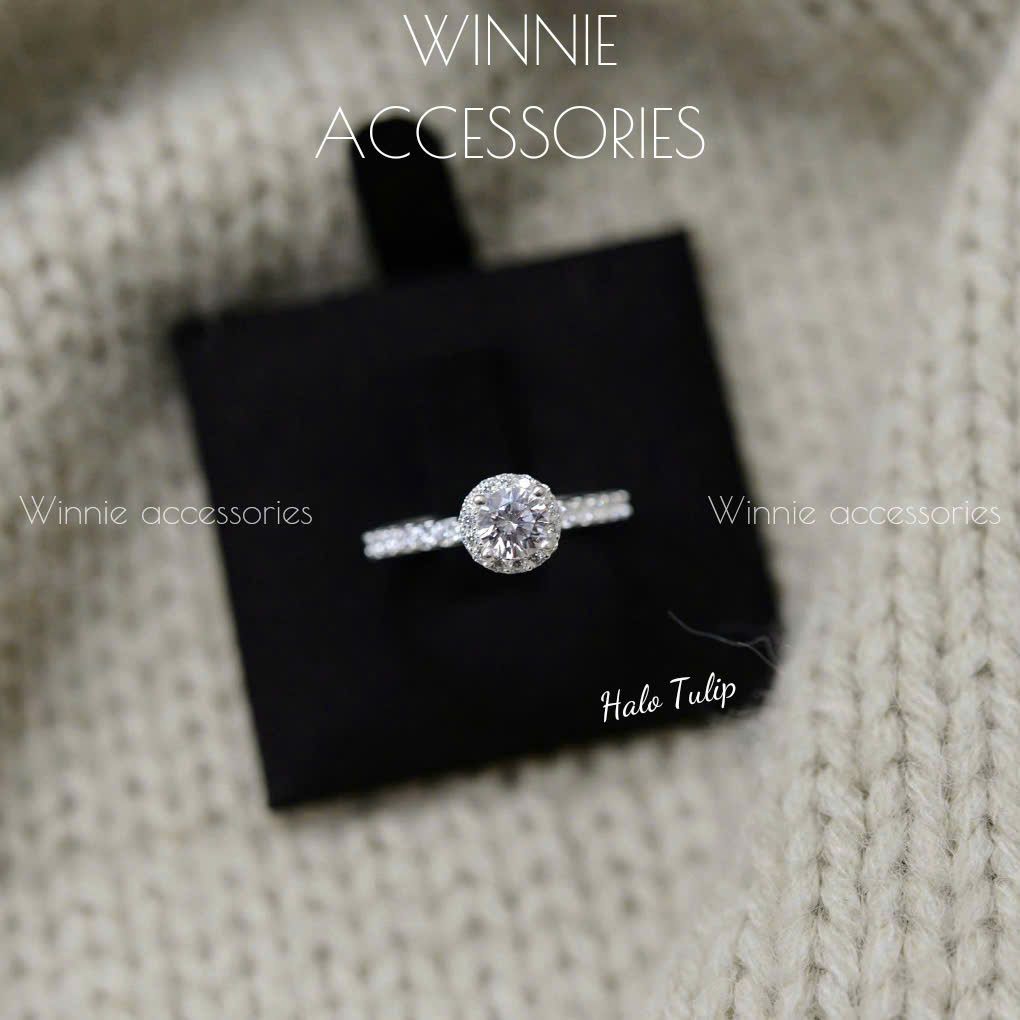  Nhẫn Bạc S925 Halo Tulip 