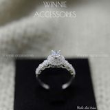  Nhẫn Bạc S925 Halo đai tròn 