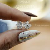  Hoa tai Bạc S925 Khoen Pansy 