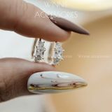  Hoa tai Bạc S925 Khoen 3 stone 