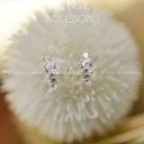  Hoa tai Bạc S925 Khoen 3 stone 