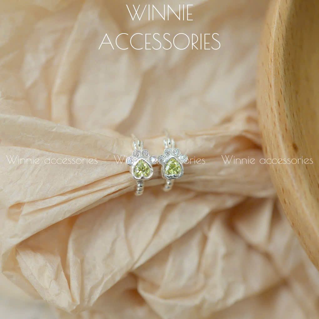  Hoa tai Bạc S925 Khoen Paw 