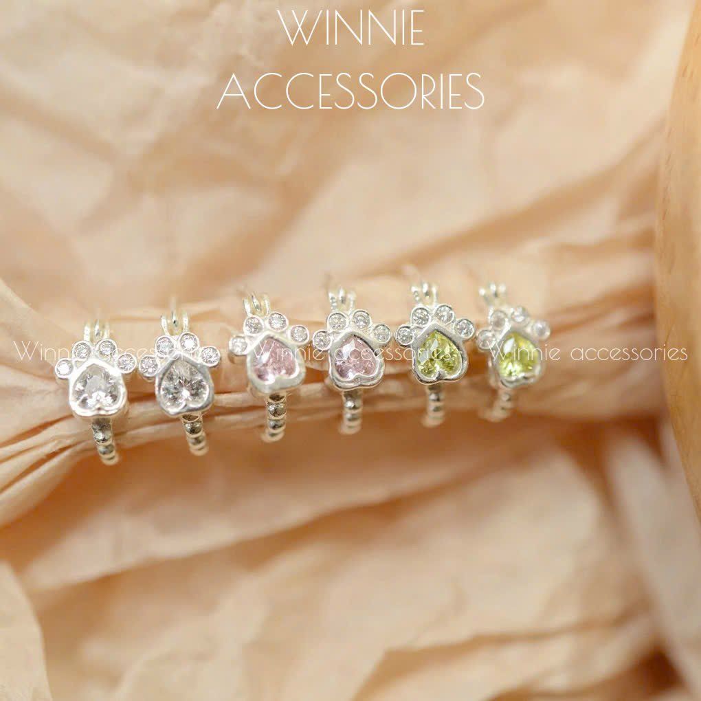  Hoa tai Bạc S925 Khoen Paw 