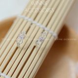  Hoa tai bạc S925 Khoen nơ hoa 
