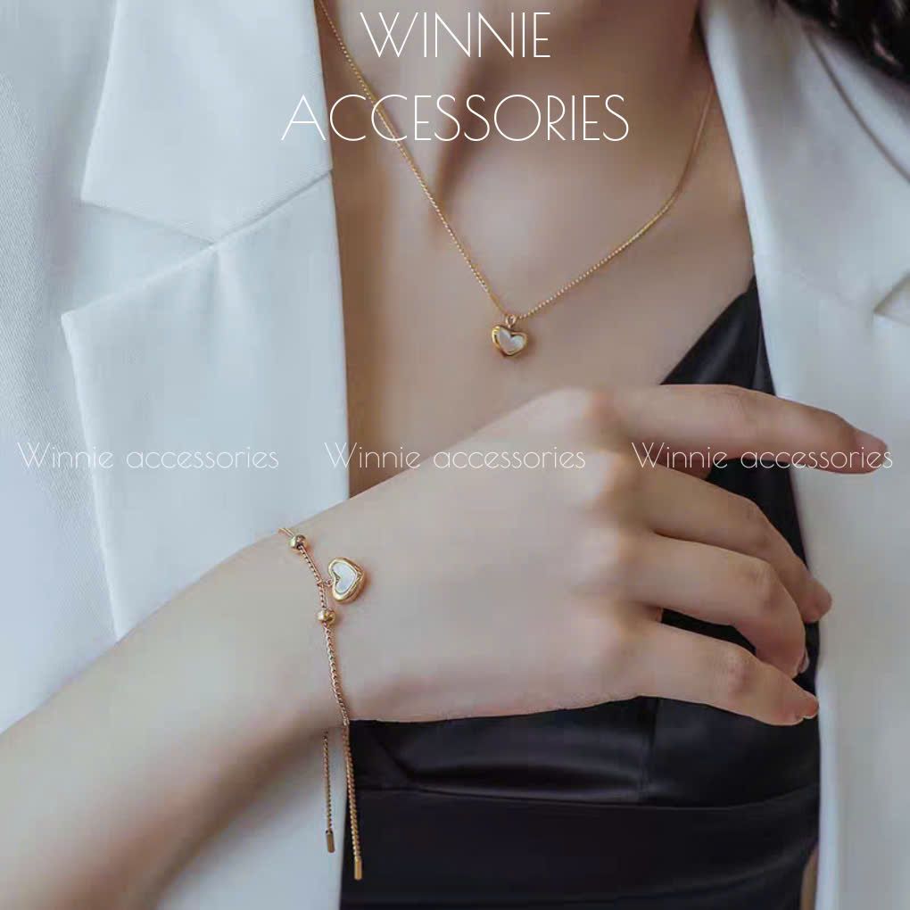  Lắc tay titan Nacre Heart VG 