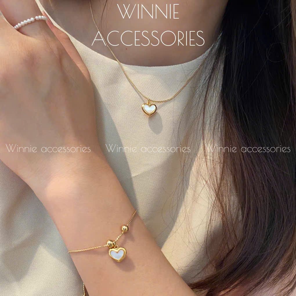  Lắc tay titan Nacre Heart VG 