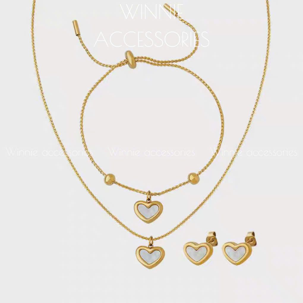  Lắc tay titan Nacre Heart VG 