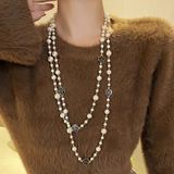  Dây chuyền Titan Ngọc trai dài Slim Camellia 