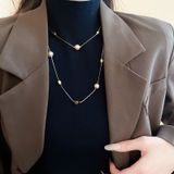  Dây chuyền Titan Ngọc trai dài Golden Coffee 