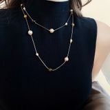  Dây chuyền Titan Ngọc trai dài Golden Coffee 