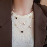  Dây chuyền Titan Ngọc trai dài Golden Coffee 