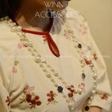  Dây chuyền Titan Ngọc trai dài Slim Camellia 