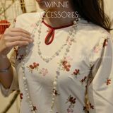  Dây chuyền Titan Ngọc trai dài Grey VCA 