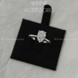  Nhẫn Bạc S925 Đá Nam Phi Drop - White 