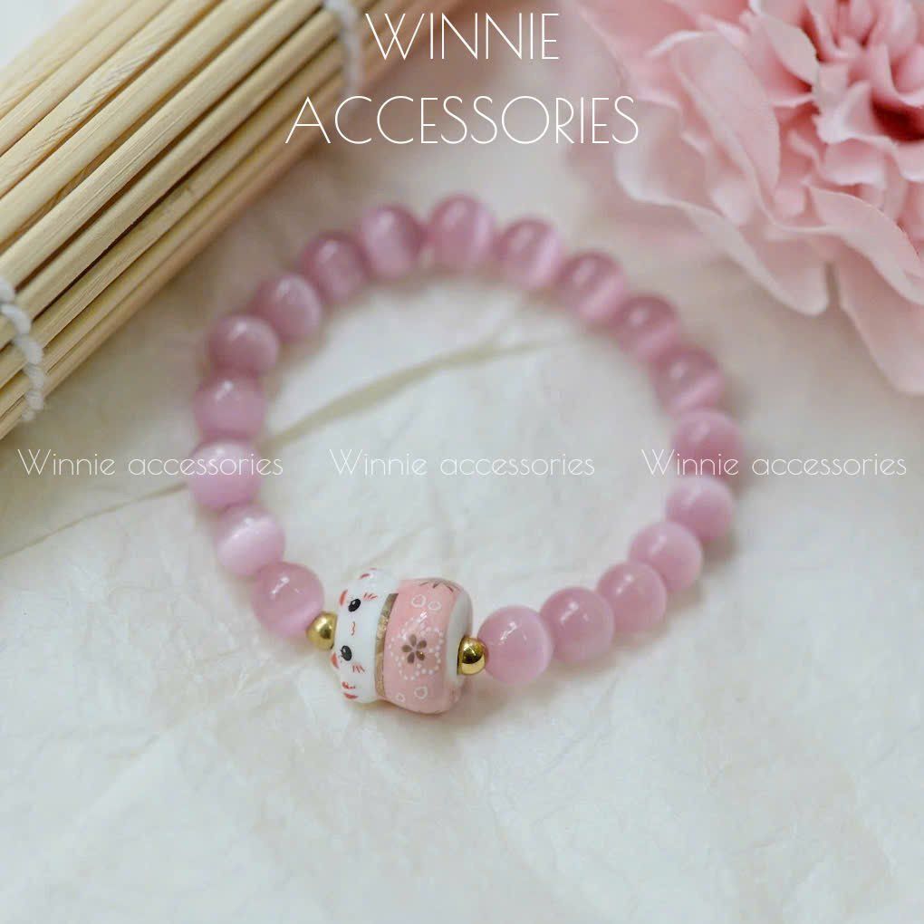  Vòng tay Neko Opal Hồng 