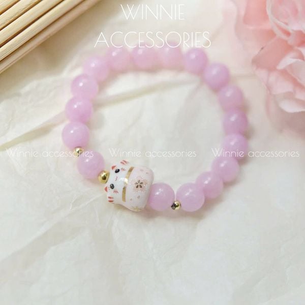  Vòng neko tím gốm 