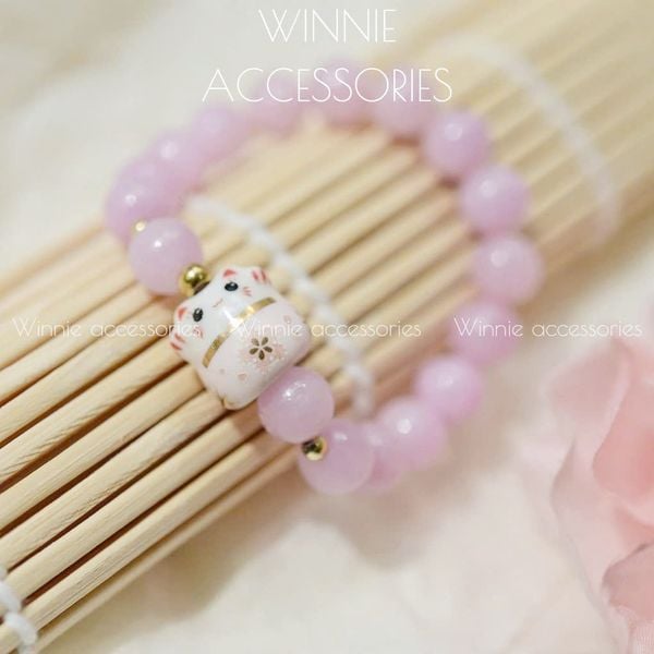  Vòng neko tím gốm 