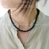  Dây chuyền Titan Mã não đen 