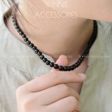  Dây chuyền Titan Mã não đen 