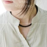  Dây chuyền Titan Mã não đen 