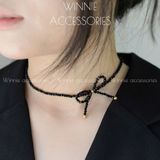  Dây chuyền Titan Choker Spinel Bow 