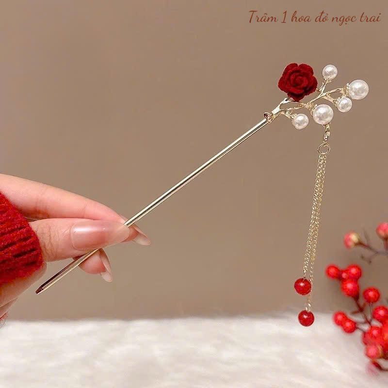  Trâm 1 Hoa Đỏ ngọc trai 